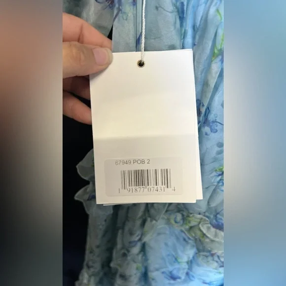 Mac Duggal 67949 NWT Chiffon Evening Dress with Floral and Ruffles - Picture 8 of 9